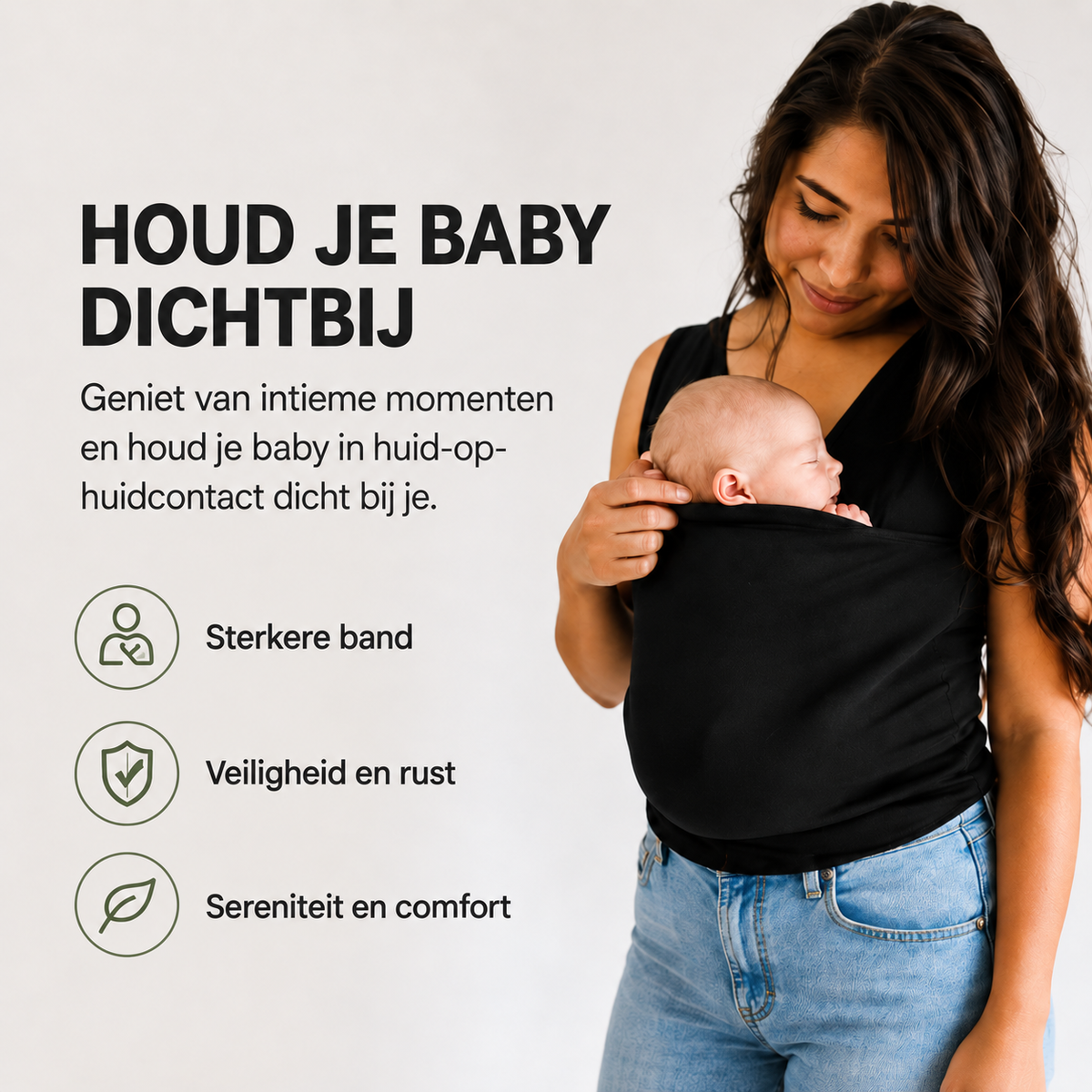 CarryMe Draag T-shirt voor Baby – Comfortabel T-shirt met Borstvoedingsfunctie