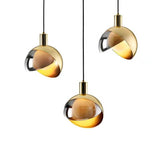 Hanglamp - Rokerig Glas & Goud