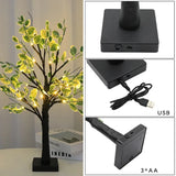 Kerstmis Groene Bladeren LED Boom – Warm Witte Feestelijke Batterij-Aangedreven Verlichting