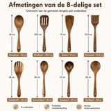 8-Delige Acaciahouten Keukenset – Stijlvol en Praktisch