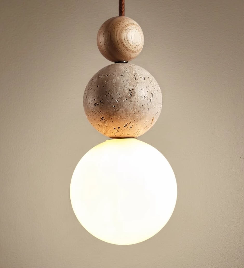 Moderne Hanglamp van Travertin - Eenvoudig Design