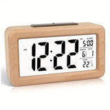 Houten Digitale Wekker – LED Display met Temperatuur en Datum
