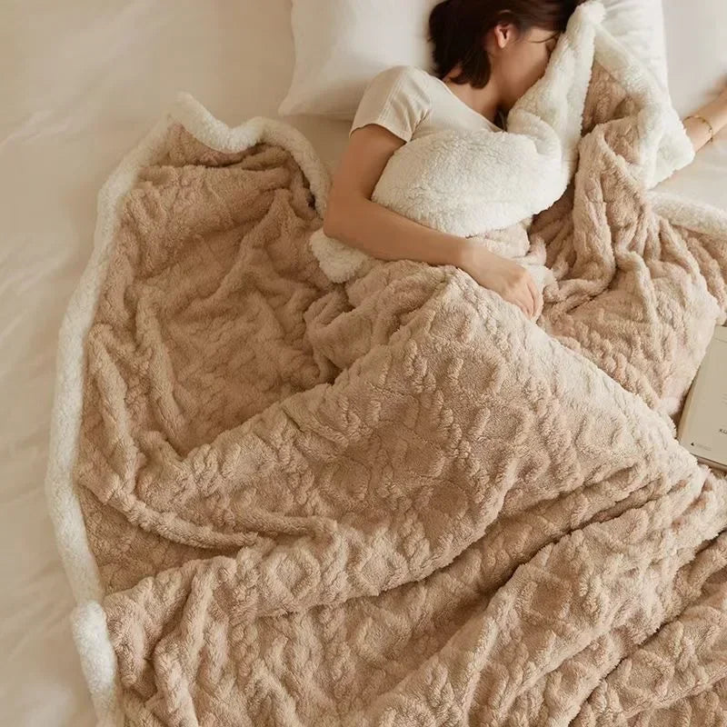 Dik Lamswollen Winter Fleece Deken - LuxyCozy