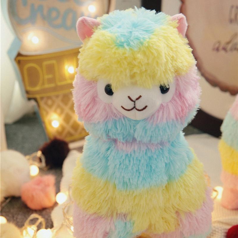 Zachte Regenboog-Alpaca Knuffel uit Pluche voor Baby's & Peuters