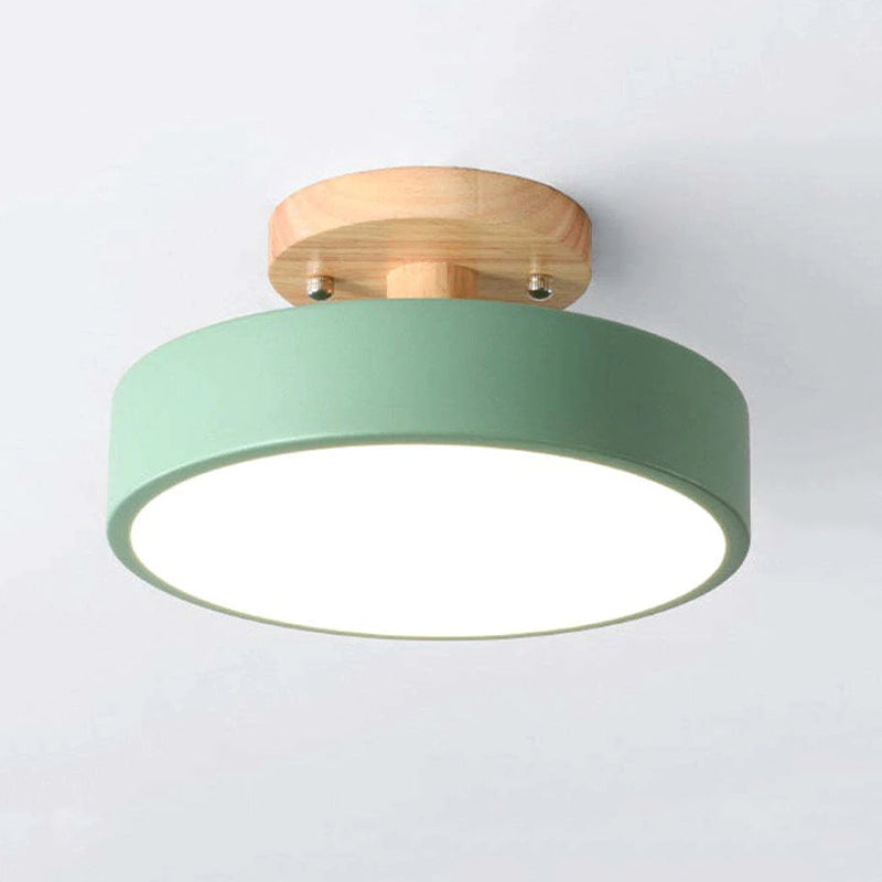 Minimalistische Houten LED Plafondlamp – Dimbaar 36W Natuurlijke Elegant