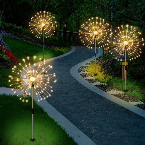Waterdichte Solar Tuinlamp met Vuurwerkeffect – SparkGlow