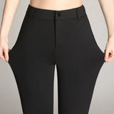 Slanke Uitlopende High Waist Broek – Mila