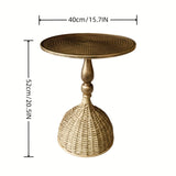 Handgemaakte Watergras Koffietafel – Antiek Bronzen Look
