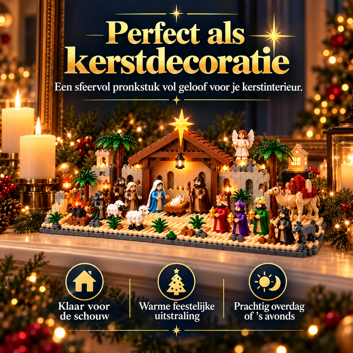 Adventkalender van de Geboorte – Bouwbare Kerststal Set voor 24 Dagen