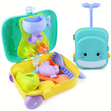 Walvis-Thema Strand Speelgoed Set voor Baby's – 8-Piece Reiskoffer