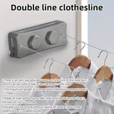 FlexiLine dubbele intrekbare waslijn voor zwaar gebruik – Ruimtebesparend compact ontwerp