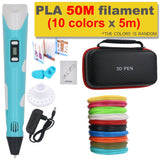 3D-printpen DIY-tekenpen met 200M PLA-filament, cadeau voor kinderen