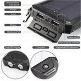 20000mAh Zonne-oplader Waterdichte Power Bank Extern