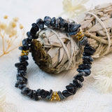 Stijlvolle Armband van Natuursteen en Kristalparels - Celine