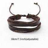 Stijlvolle Leren en Houten Armbanden Set - Voor de Moderne Man