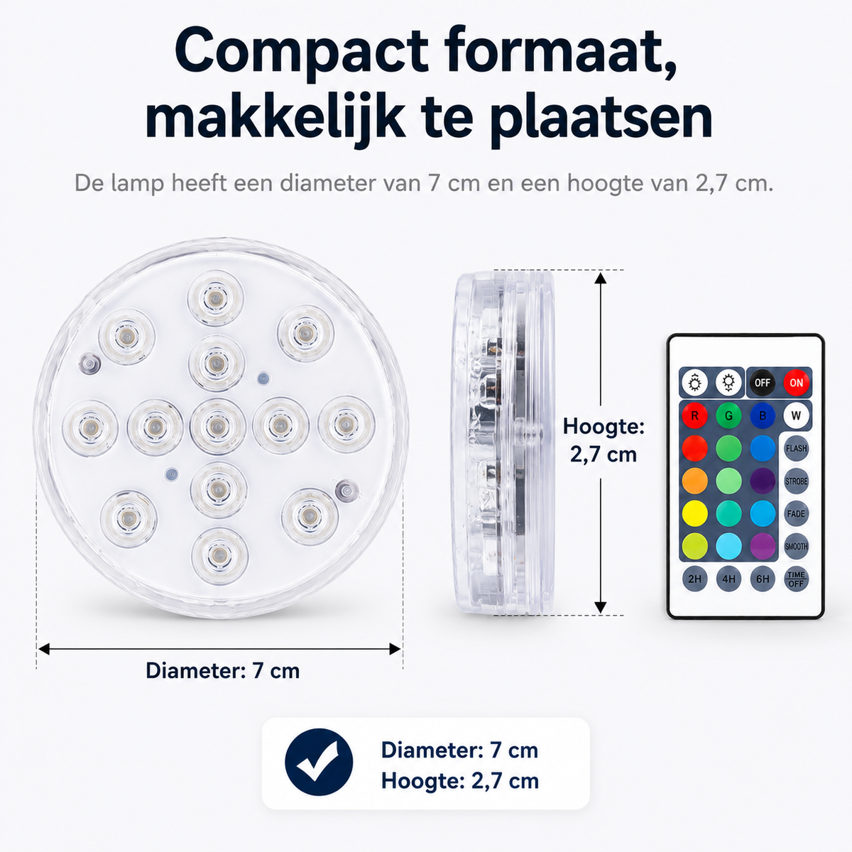 Waterdichte LED Onderwaterlamp met Afstandsbediening - GlowRipple