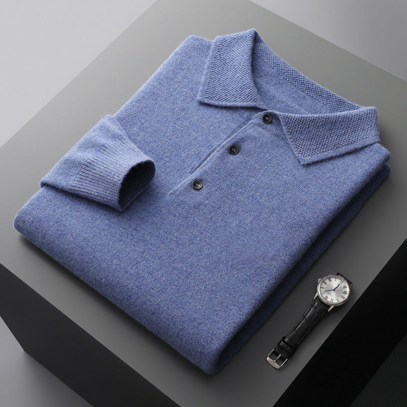 Meriwarm Longsleeve Polo | Herenkleding | Luxe polo van merinowol en kasjmier voor de winter