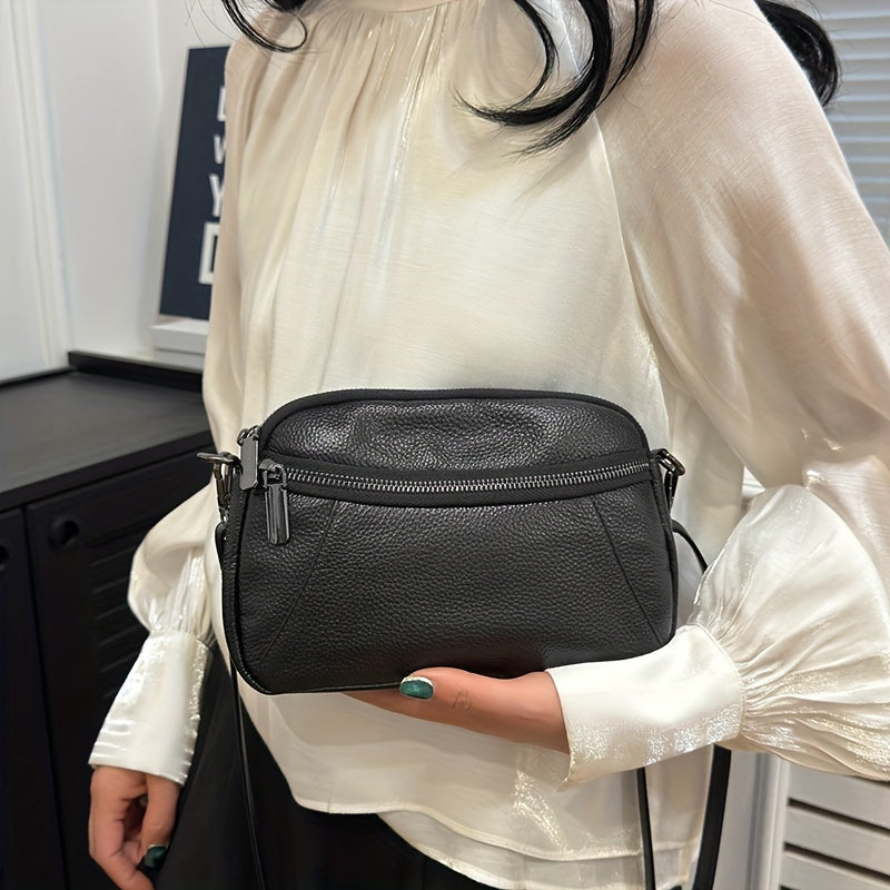 Classic Chic Leren Crossbody – Tijdloos en Functioneel