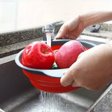 Opvouwbare Siliconen Vergiet Set – Perfect voor Pasta, Groenten en Fruit