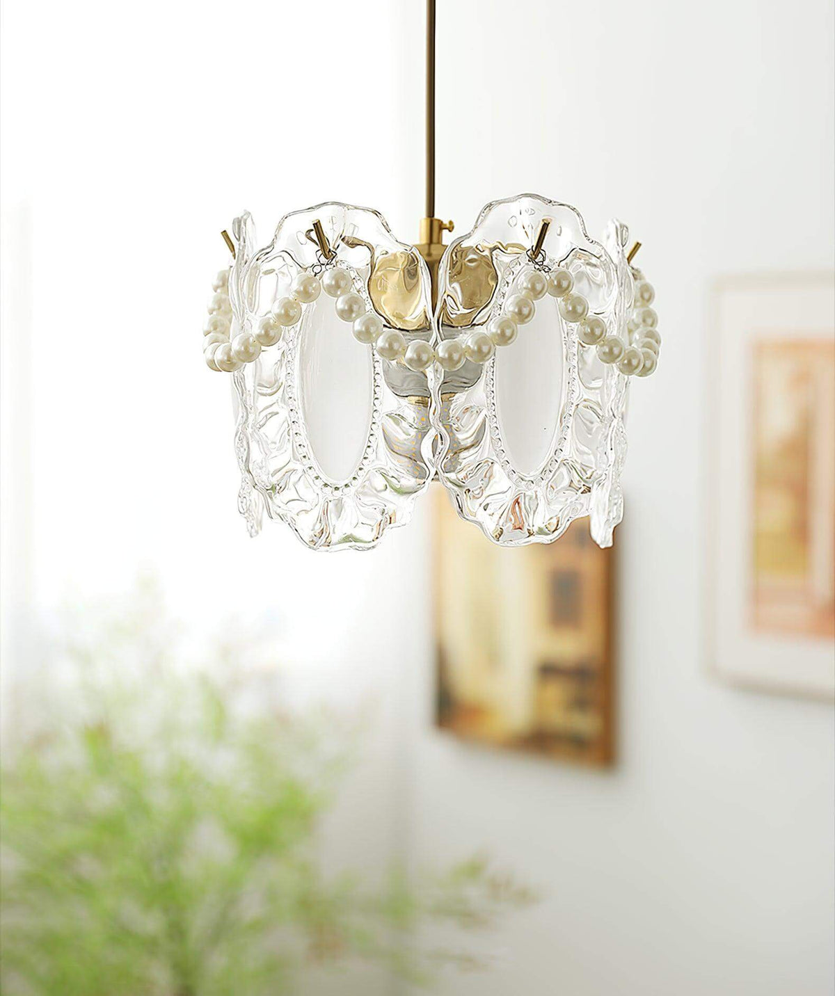 Bloemen Glas Hanglamp - Elegant Design