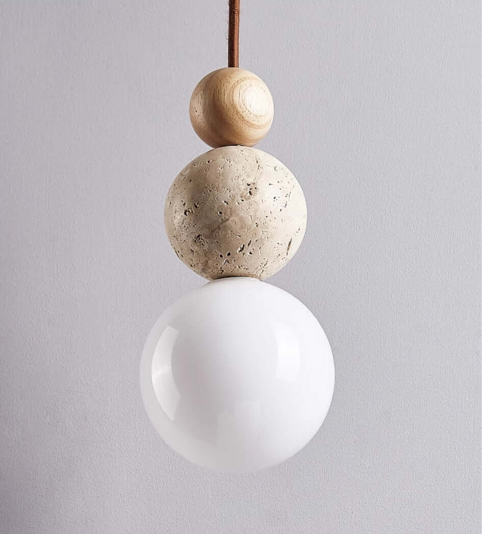 Moderne Hanglamp van Travertin - Eenvoudig Design