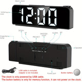 LED Projectie Wekker – Temperatuur- en Datumweergave met USB Voeding