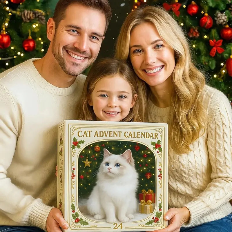 Feestelijke adventskalender met 24 vrolijke katten