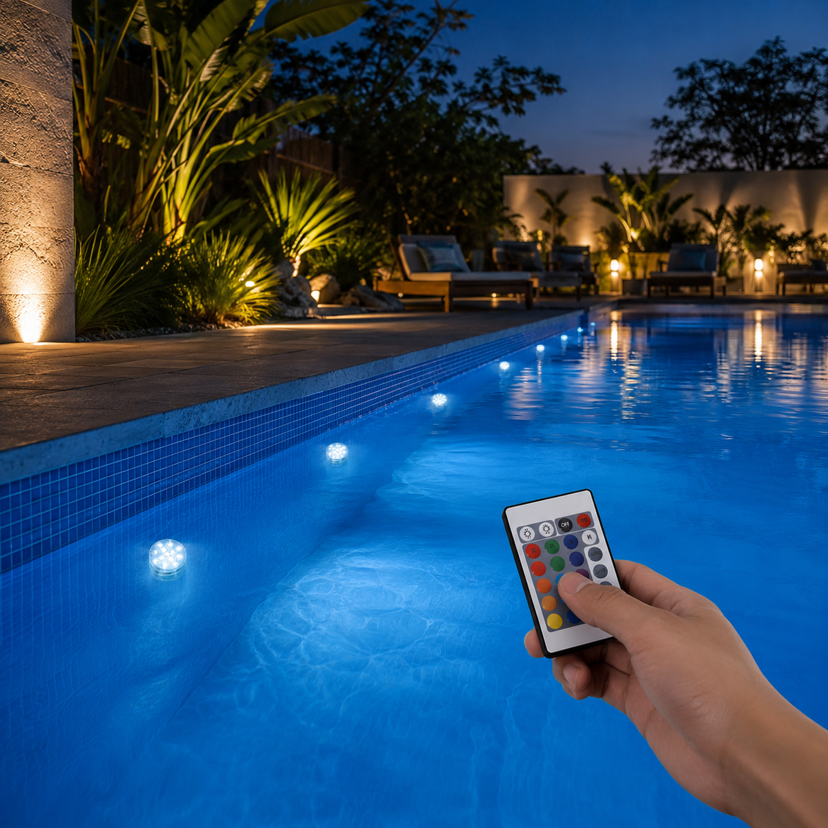 Waterdichte LED Onderwaterlamp met Afstandsbediening - GlowRipple