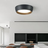 Minimalistische Inbouw Plafondlamp – Moderne LED Fixture met Houten Accent