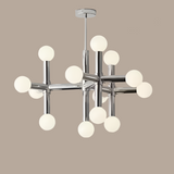 Scandinavische Glazen Bol Kroonluchter – Minimalistische Elegant met Bauhaus Inspiratie