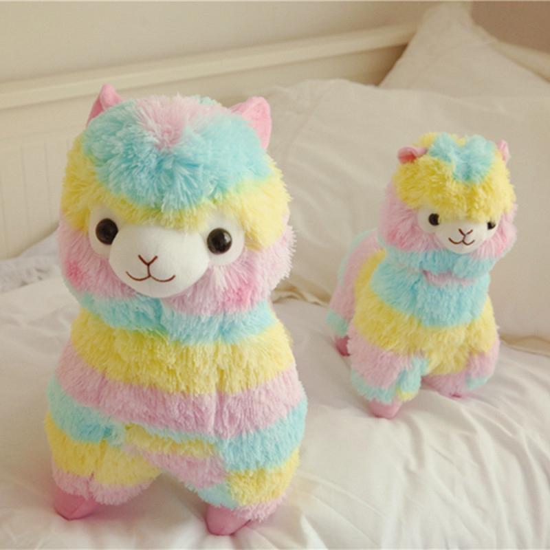 Zachte Regenboog-Alpaca Knuffel uit Pluche voor Baby's & Peuters