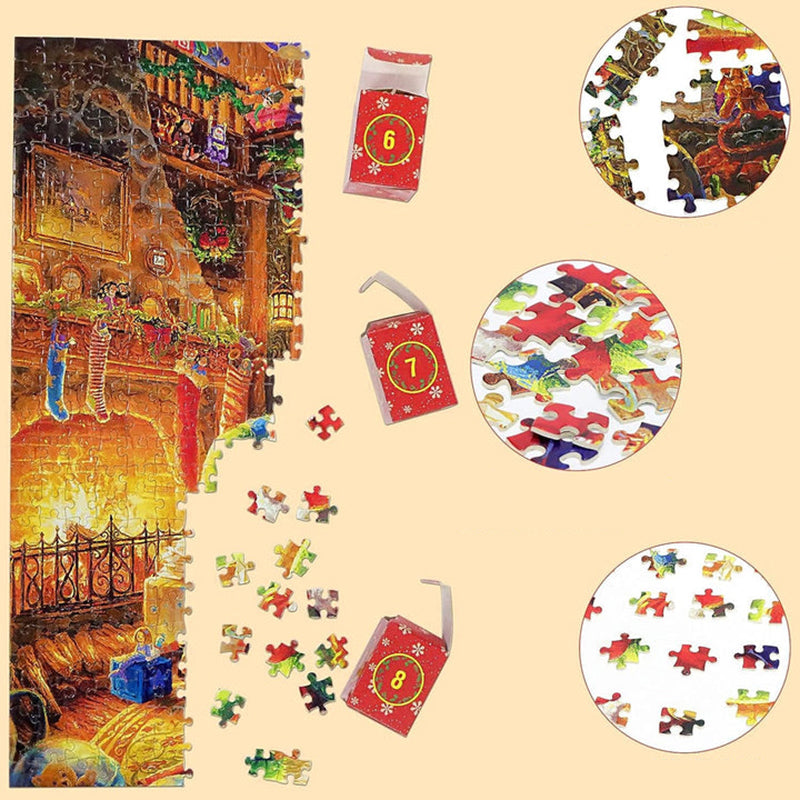 Kerst Puzzel Adventskalender – 1008 Stukjes, Dagelijks Puzzelplezier