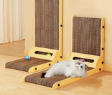 L-Vormige Interactieve Krabplank voor Katten – Slijtvast Houten Post voor het Slijpen van Klauwen en Training van Katten met Duurzame Materialen