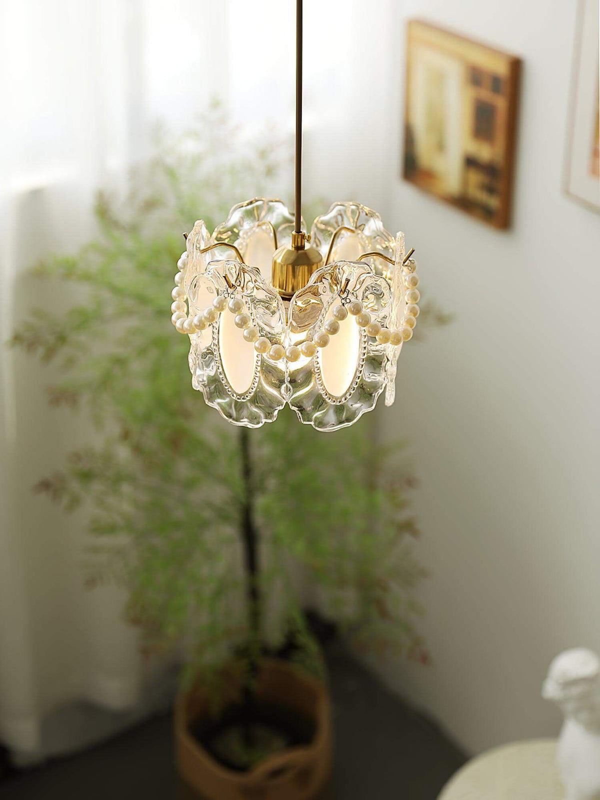 Bloemen Glas Hanglamp - Elegant Design