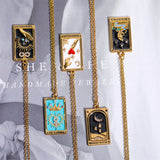 Zirkonia Verguld Tarot-Druppel-Hanger-Halsketting – Amara