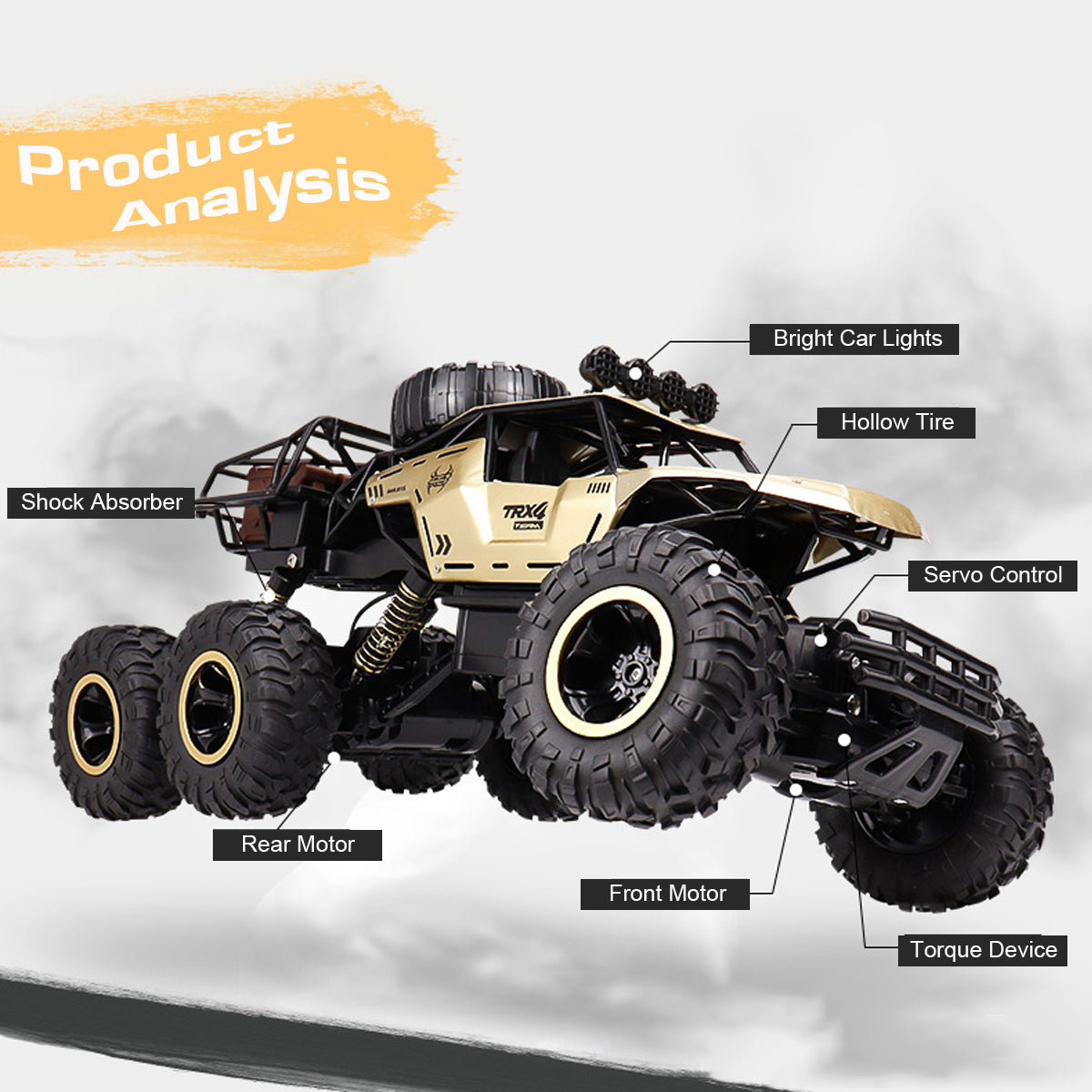 TerraX Elite 4-wielige RC-monstertruck – Offroad-krachtpatser op schaal 1:12 met een topsnelheid van
