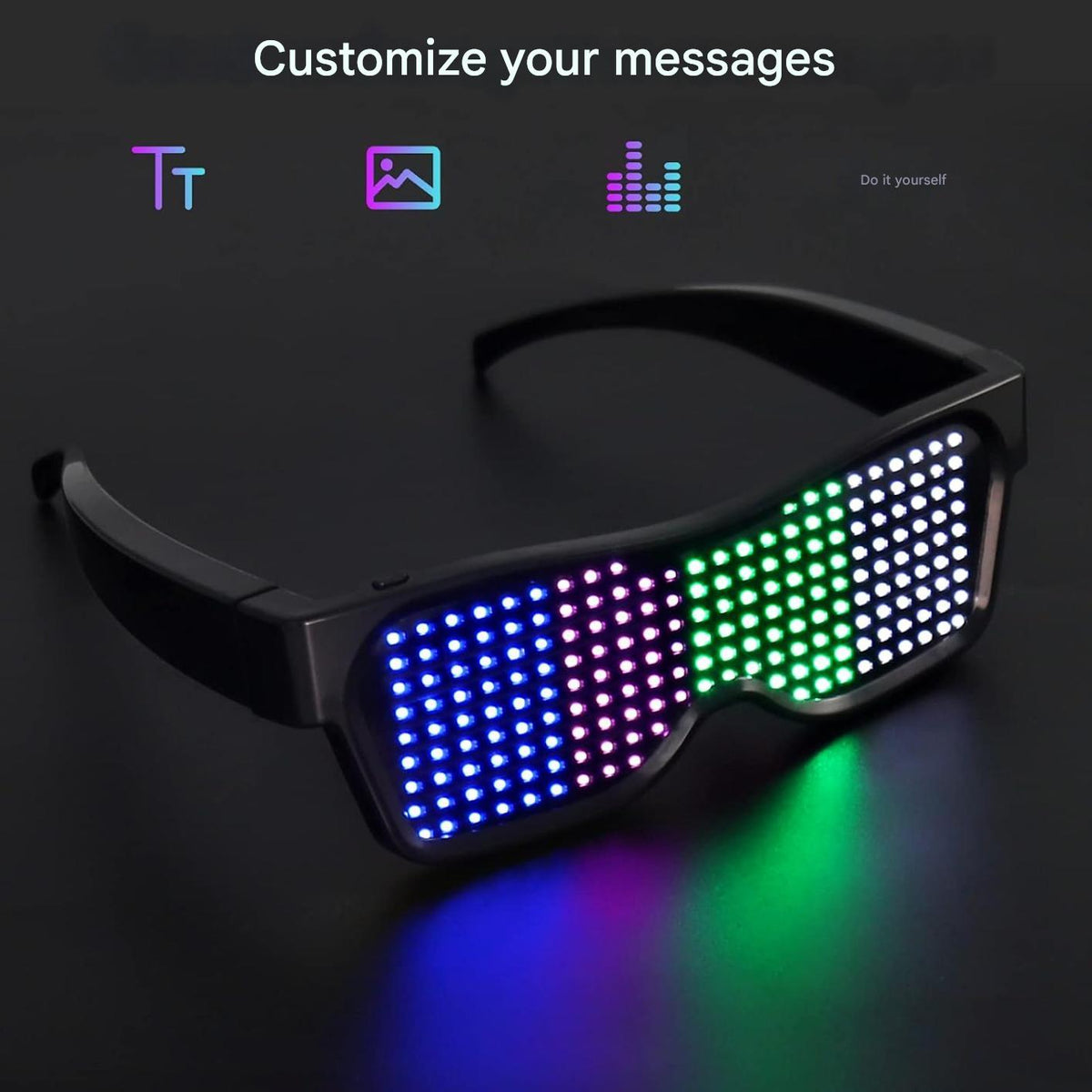 App-programmeerbare LED-feestbril - GlowBeat