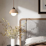 Natuurlijke Marmeren Hanglamp – Elegante Walnoot & Steen Ontwerp voor een Tijdloze Uiterlijk