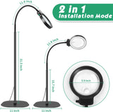 Norvo | Full-sides vergrootglas met LED-licht – Handsfree leeshulp voor boeken, handwerk en hobby's