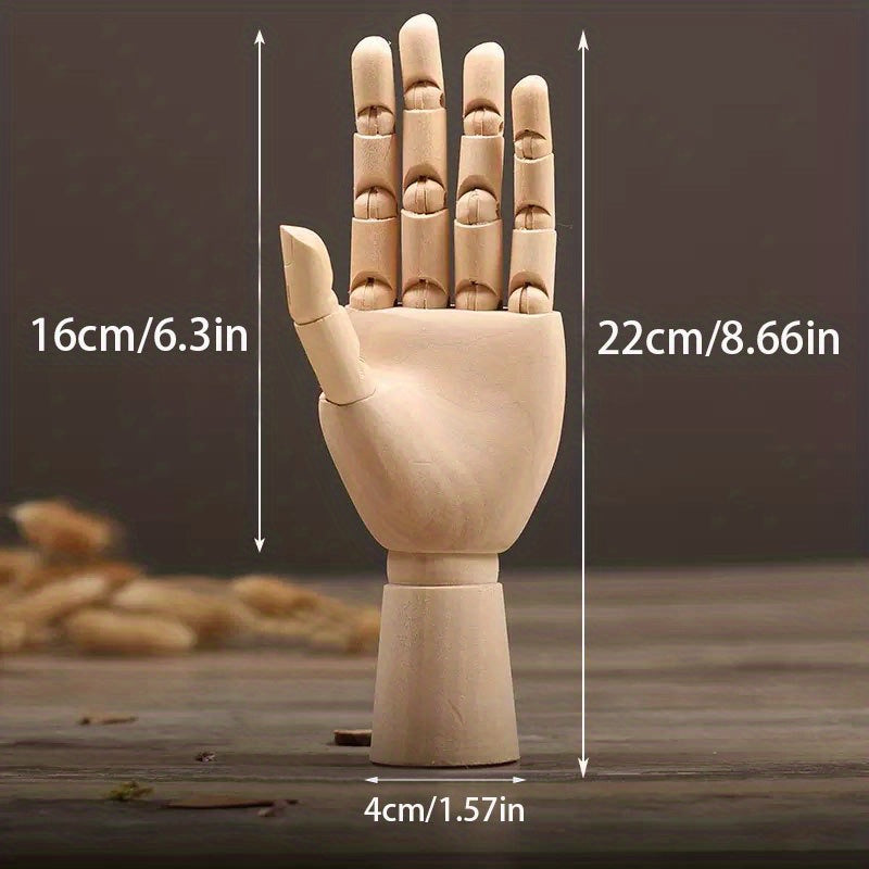Nordic Creatief Houten Handmodel – Beweegbaar en Sfeervol Deco Object