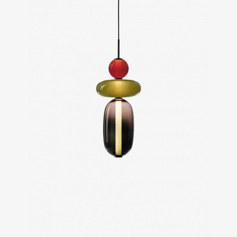 Moderne Hanglamp met Gekleurd Glas