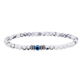 Herenarmband van 4 mm natuursteen met Boze-Ogen-kraal – Thor
