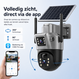 DualGuard Solar 4K – Draadloze beveiligingscamera met zonnepaneel & 360° zicht