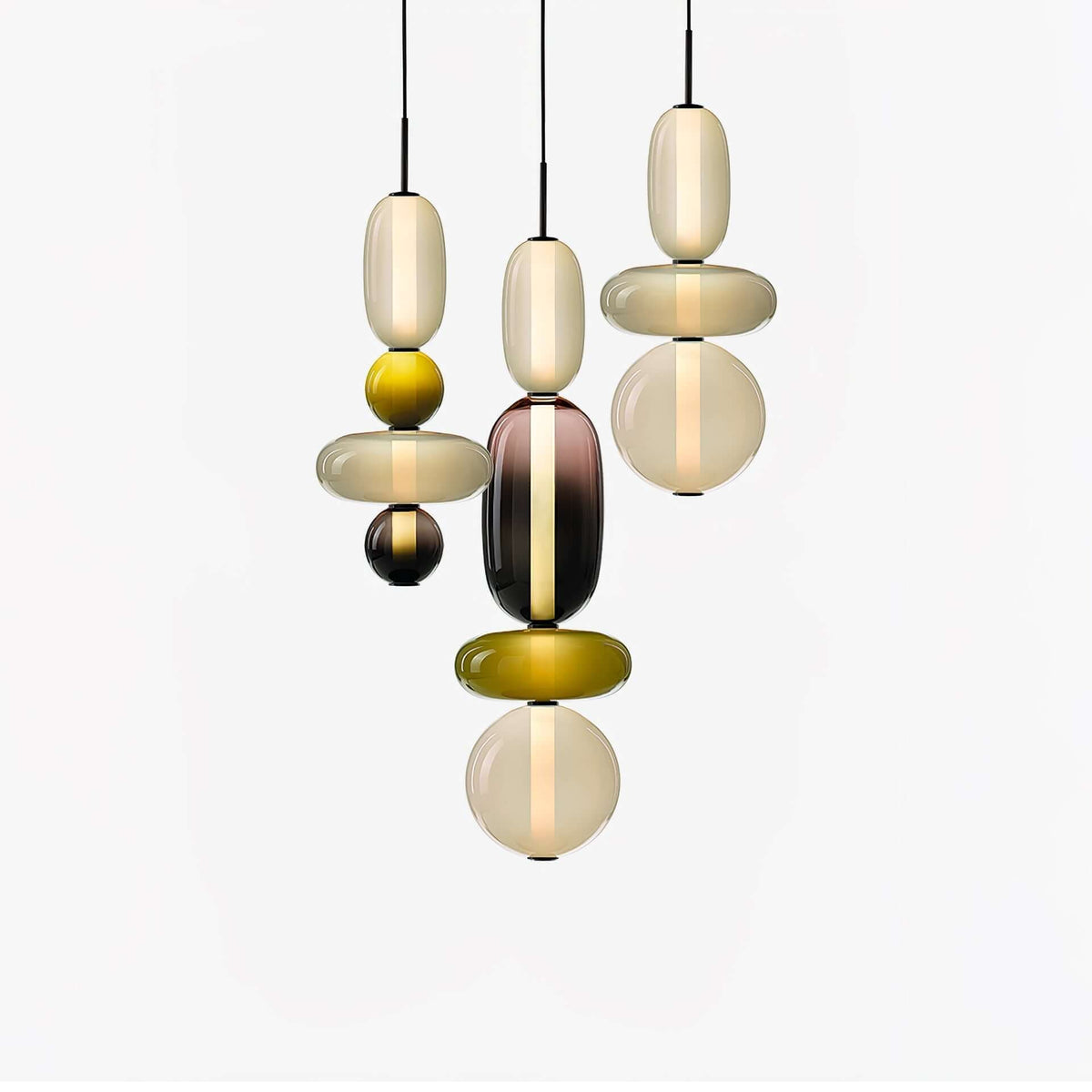 Moderne Hanglamp met Gekleurd Glas