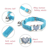 Sparkling Heart Kattenhalsband – Voeg een Luxueuze Touch Toe aan de Look van je Kat