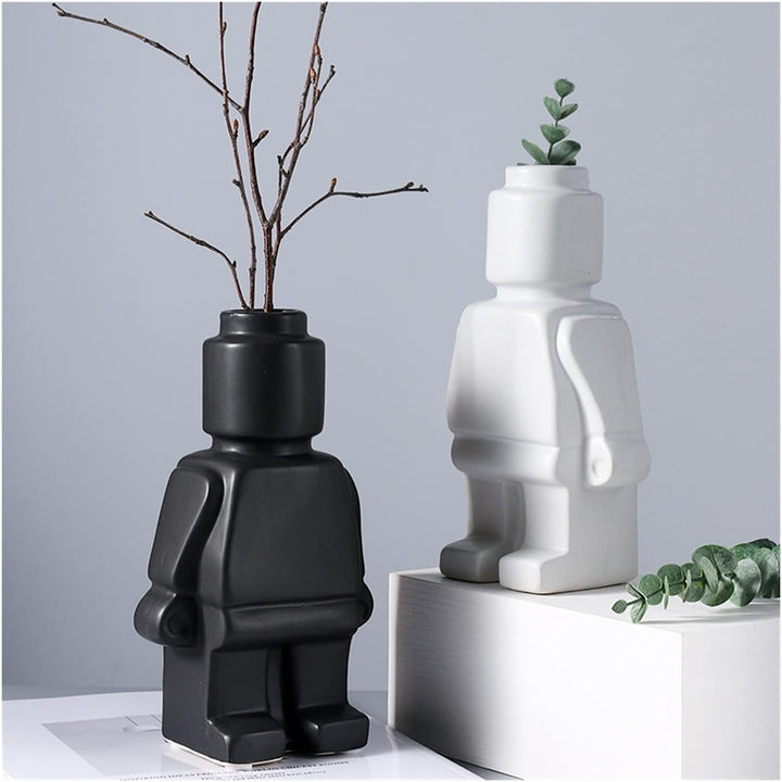 Robotbloempotten van keramiek - BrickBotanica