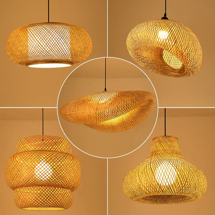 Handgemaakte Rieten Hanglamp - RayaLicht