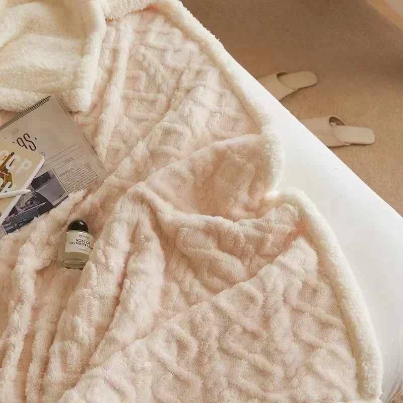 Dik Lamswollen Winter Fleece Deken - LuxyCozy