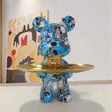 Shyro | Blauw en Goud Beeldje | Modern Luxe | Uniek Decoratief Kunstwerk | Interieurdecoratie | Woonkamer en Kantoor | Hars Materiaal | 23 x 18 x 29 cm