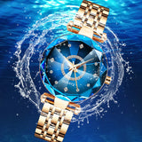 Waterdichte Dameshorloge met sterrenhelder diamantzifferblad